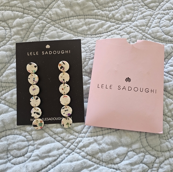 Brand NEW! Lele Sadoughi Circle Drop Earrings Multi Color - Picture 2 of 5